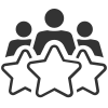 3 people holding a star each